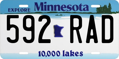MN license plate 592RAD