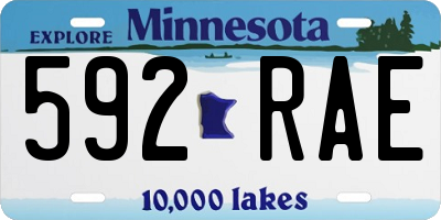 MN license plate 592RAE