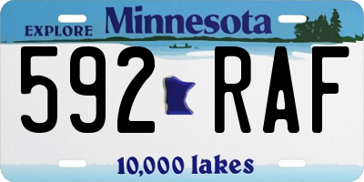 MN license plate 592RAF