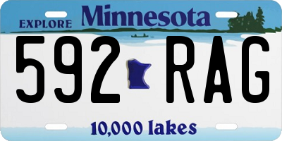 MN license plate 592RAG