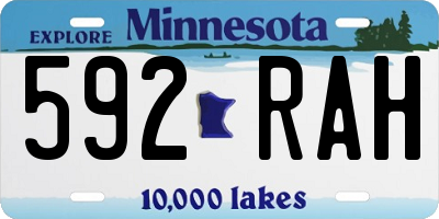 MN license plate 592RAH