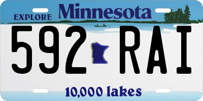 MN license plate 592RAI