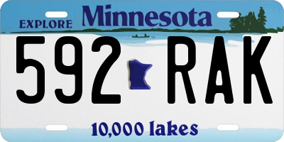 MN license plate 592RAK