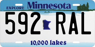 MN license plate 592RAL