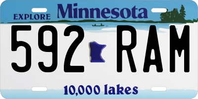 MN license plate 592RAM