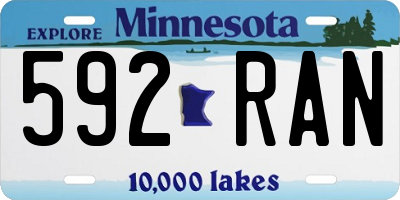 MN license plate 592RAN