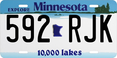 MN license plate 592RJK
