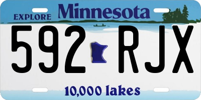 MN license plate 592RJX