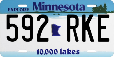 MN license plate 592RKE