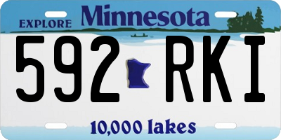 MN license plate 592RKI
