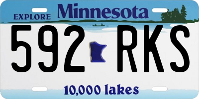 MN license plate 592RKS