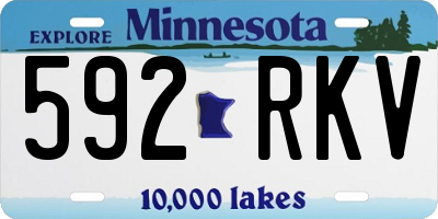 MN license plate 592RKV
