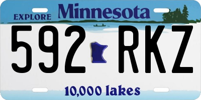 MN license plate 592RKZ