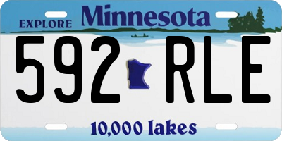 MN license plate 592RLE