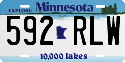 MN license plate 592RLW