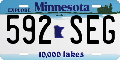 MN license plate 592SEG