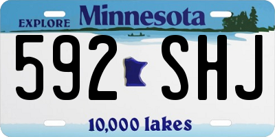 MN license plate 592SHJ