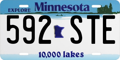 MN license plate 592STE