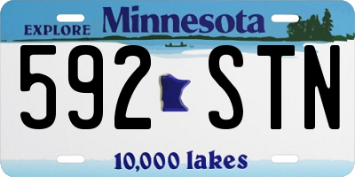 MN license plate 592STN