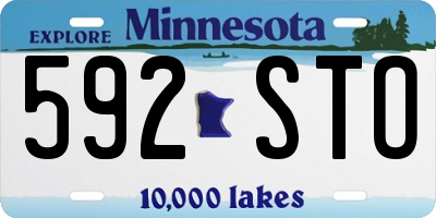 MN license plate 592STO