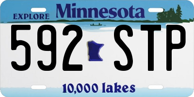 MN license plate 592STP