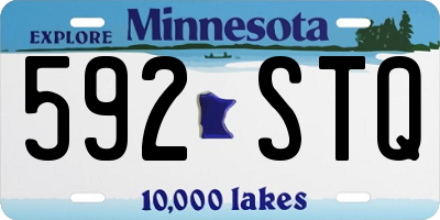 MN license plate 592STQ