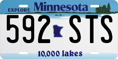 MN license plate 592STS