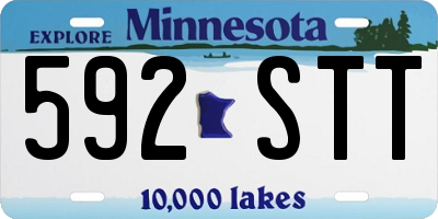MN license plate 592STT