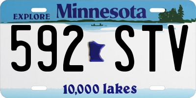MN license plate 592STV