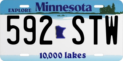 MN license plate 592STW