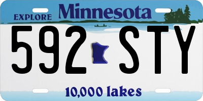 MN license plate 592STY