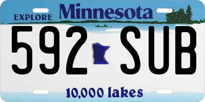 MN license plate 592SUB