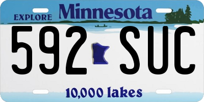 MN license plate 592SUC