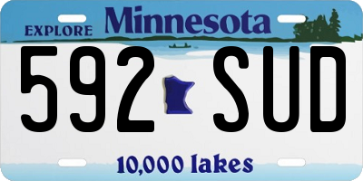 MN license plate 592SUD