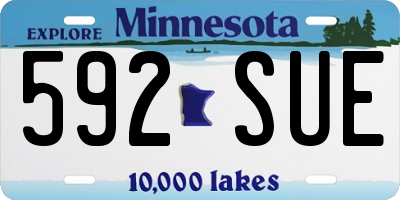 MN license plate 592SUE