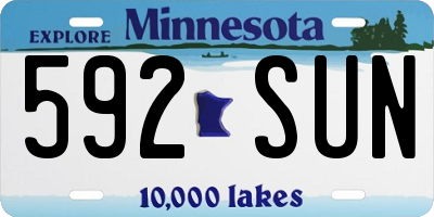 MN license plate 592SUN