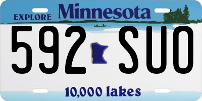 MN license plate 592SUO