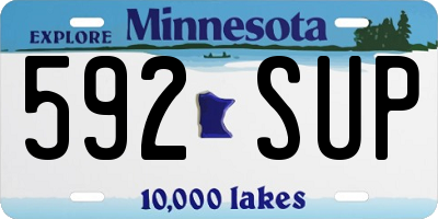 MN license plate 592SUP