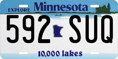 MN license plate 592SUQ