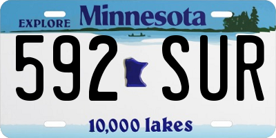 MN license plate 592SUR