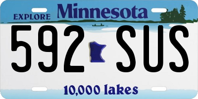 MN license plate 592SUS