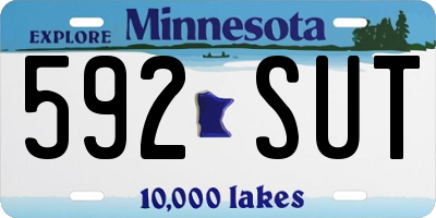 MN license plate 592SUT