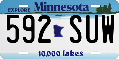 MN license plate 592SUW