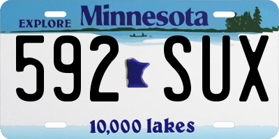 MN license plate 592SUX