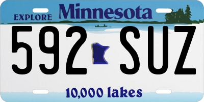 MN license plate 592SUZ