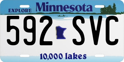 MN license plate 592SVC