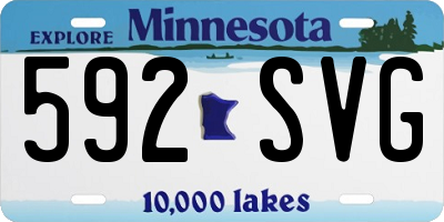 MN license plate 592SVG