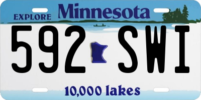 MN license plate 592SWI