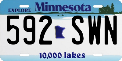 MN license plate 592SWN