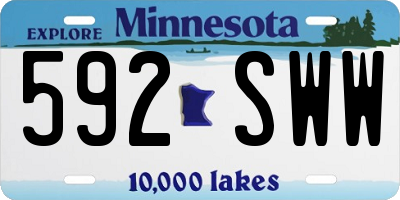 MN license plate 592SWW